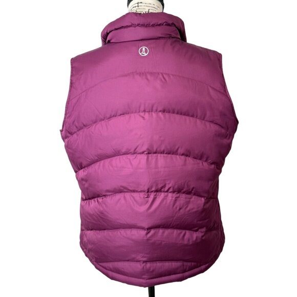 Lands End Quilted Down Puffer Vest Gray-Collar Full-Zip Womens Size L Petite - Picture 3 of 7